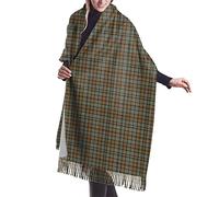 GQWJKSZ Weathered Sutherland Caza Tartán Mujer Largo y Ancho Hay Clan Tartán Cachemira Sensación Chal Abrigo Invierno Cálido Bufanda 77x27inch