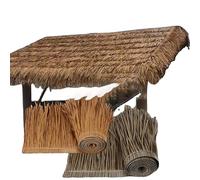 GQZJY Rollo de Paja Artificial para Techo de jardín Tiki Bar Roof Rollo de Paja Decorativa para Techo de Paja, Artificial Palm Leaves para cercas, terrazas, Decora(Size:2m/6.5ft,Color:Gris)