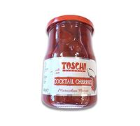 Gr 630 Cocktail Cerezas con tallo de jarabe, cerezas confitadas rojas, para copas de helado y postres