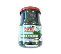 GR 630 - Guindas verdes de sirope con tallo para cócteles, copas de helado y tartas