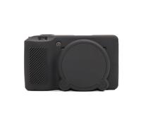 GR IIIx GR III - Funda protectora de silicona suave ultrafina y ligera para cámara Ricoh GR IIIx GR III GR3x GR3 con cubierta de lente desmontable (negro)