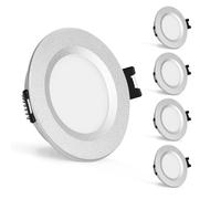 Gr4tec 3W Foco Empotrable 12V Regulable Aluminio IP44, Plateado 4 Piezas