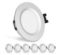 Gr4tec Foco Empotrable LED Techo 12V Regulables 3W IP44, Plateado 6 Piezas