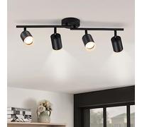 Gr4tec Lámpara de Techo 4 Focos Negro, Focos LED Interior GU10 Sin Bombilla