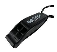 gr8ful® Silbato deportivo de emergencia para adultos y niños, ideal para correr, orientación, Boy Scout, senderismo, supervivencia/explorador y D of E Expedition, con cordón, hecho de plástico, negro