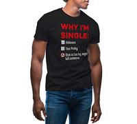 GR8Shop Fun Why I'm Single Dick is Too Big, Might Kill Someone Camiseta de Hombre Negra Size XL