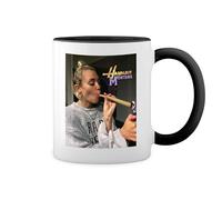 GR8Shop Hannah Montana Smoking Weed Miley Blanca taza de café con RIM Negro y manija Mug