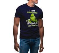 GR8Shop I Hate Morning People and Mornings and People Grinch Camiseta Azul Marino para Hombre Size L