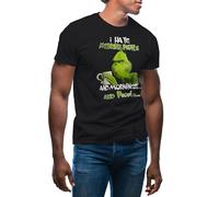 GR8Shop I Hate Morning People and Mornings and People Grinch Camiseta de Hombre Negra Size L