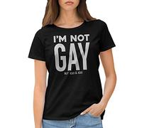 GR8Shop Im Not Gay but 20 is 20 Euro Camiseta de Mujer Negra Size L
