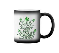 GR8Shop Keep Calm And Smoke Weed New Trend Fun Lustig Taza de café negro mágico Mug