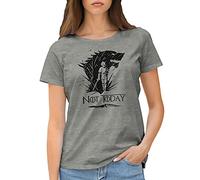 GR8Shop Not Today Arya Black Wolf Stark Catspaw Got Camiseta de Mujer Gris Size L