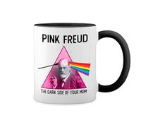 GR8Shop Pink Freud The Dark Side Of Your Mom Fun Lustige Trend Blanca taza de café con RIM Negro y manija Mug