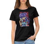 GR8Shop Ranma 1/2 Shampoo Anime Lover Camiseta de Mujer Negra Size S