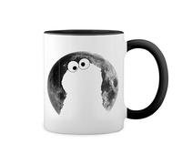 GR8Shop Sesame Street Cookie Monster In Moonlight Night Inspired New Trend Fun Lustig Blanca taza de café con RIM Negro y manija Mug
