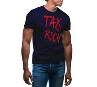 GR8Shop Tax The Rich Camiseta Azul Marino para Hombre Size XL