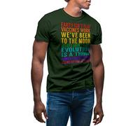 GR8Shop The Earth Isn'T Flat Stand Up For Science Camiseta Verde Militare para Hombre Size 3XL