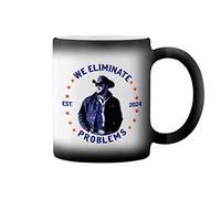 GR8Shop We Eliminate Problems Dutton Ranch Cowboy Taza de café negro mágico Mug