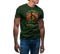GR8Shop Why Don't You Knock It Off with Them Negative Waves Camiseta Verde Militare para Hombre Size XL