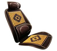 Graargpro Cojín de Masaje Transpirable, cojín de Asiento de Coche con Cuentas de Madera para Verano y reposacabezas para Silla de Oficina o camión, Beige