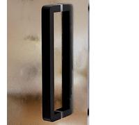 Grab Bar Round Corner with Mounting Accessories,Extra Long Door Handles for Glass Wood Metal Door, Heavy Duty Stainless Steel Paired Handles(Black,122.5cm/48 1/4")