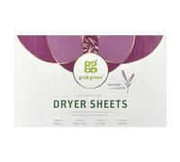 Grab Green Hojas para secadora, 80 hojas, aroma a lavanda y vainilla, a base de plantas y minerales, compostables, suaviza las telas, reduce la adherencia estática y las arrugas