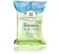 Grab Green hojas secadoras húmedas, reutilizables, compostables, sin fragancia, 64 cargas