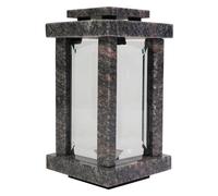 Grab-Lampe Granito Himalaya Friedhof-Leuchte Grab-Licht Modern Hecho a Mano Glas