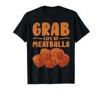 Grab Life by Meatballs Camiseta gráfica económica, Hombre, Negro, S