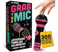 Grab The Mic (First Edition) - Juego De Mesa De Karaoke Familiar para Malos Cantantes - Divertido Juego De Fiesta con Micrófono De Espuma, 240 Letras, 120 Cartas - 2-10 Jugadores - +8 Años