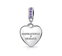 Grabable Personalizado Monograma Inicial Simulado Púrpura Amatista Cristal Acento Paca Forma De Corazón Colgante Abalorios Encanto .925 Plata Esterlina Europea Pulsera Personalizada Grabado