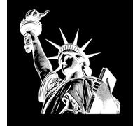 Grabado de la estatua de la libertad dibujado a mano y estatua de la libertad Decoración de vinilo para pared 54.6x57.1cm Cultura del tatuaje Blanco