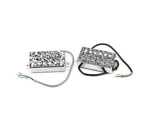 Grabado flores doble pastilla para guitarra humbucker Pastilla de repuesto para cuello y puente Pastillas de guitarra eléctrica Fácil instalación Alnico Humbucker Pastilla simple