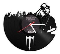 Grabado Línea Marilyn Manson Reloj de pared de vinilo placa Reloj upcycling Diseño de reloj de pared de decoración vintage de reloj de pared Decoración Retro de reloj fabricado en Alemania.
