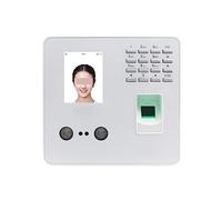 Grabador de Reloj de Tiempo de máquina de Asistencia de Tiempo de Empleado de reconocimiento Facial biométrico de Huellas Dactilares USB(Color:BK100-IC)