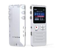 Grabador de Voz Digital 8GB HD Doble Microfonos Altavoz Incorporado Grabador Mini Portátil MP3 USB (Classic White)