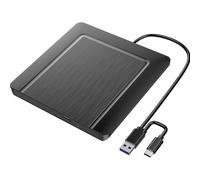 Grabador DVD Externo Xlyne USB 2.0 y USB-C Negro