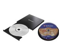 Grabador Externo CD/DVD Verbatim Slimline USB-C Negro