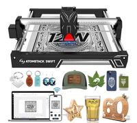 Grabador Láser ATOMSTACK Swift para Principiantes, Cortadora Láser de 12000mW, Área de Trabajo de 300×300mm, Máquina de Grabado Láser de Alta Precisión para Madera, Cuero, Metal Recubierto (Swift 12W)