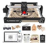 Grabador Láser ATOMSTACK Swift para Principiantes, Cortadora Láser de 7000mW, Área de Trabajo de 300×300mm, Máquina de Grabado Láser de Alta Precisión para Madera, Cuero, Metal Recubierto (Swift 7W)