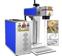 Grabador Láser Fibra 50W Grabadora Láser Sihao Máquina Láser Grabado y Corte Láser 1064nm 220V Europlug con Ezcad2 para Metal Joyas Cobre Aluminio Acero Oro Plata (50W Area 200 * 200mm)