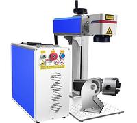 Grabador y Cortador Láser Fibra Sihao con Rodillo Ezcad2 1064nm 220V Europlug para Metal, Joyas, Cobre, Aluminio, Acero (30W Área 150 * 150mm)