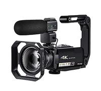 Grabadora de cámara Digital Video de videocomisión 4K Vlogging Camera con micrófono Externo AC7 10x Zoom óptico Lleno HD Camaras for la grabación de vlog(Bundle A)