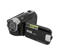 Grabadora de Cámara Digital, Videocámara Full HD 1080P 16MP, Cámara Vlogging con Pantalla Giratoria de 2,4, Zoom Digital 16X, Luz de Relleno, Antivibración, para Principiantes Black
