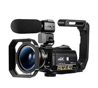 Grabadora de cámara Digital Videocámara videocámara 4k, AC3 IR Visión Nocturna WiFi Digital Vlogging Cámara Profesional, Tuber Vlogging Clamorders Full HD(Bundle B)
