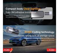 Grabadora De Conducción Para Automóvil: Cámara De Tablero Inalámbrica Con Control Remoto De Aplicación Inteligente Con Amplio Ángulo De Visión Y Monitoreo De Carreteras HD | Compacto 7x3x3cm Diseño De