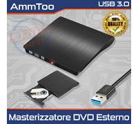Grabadora de DVD DL Exterior Reproductor USB 3.0 SLIM DVD-RW CD Portátil...