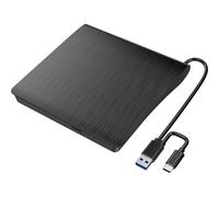 Grabadora de DVD externa Xlyne 570501 USB 2.0 y USB-C negra