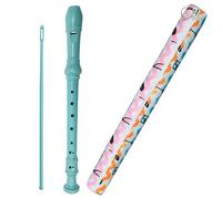 Grabadora de música Descant, instrumento de flauta de 8 agujeros para niños principiantes con varilla de limpieza, bolsa de estuche y tabla de dedos (azul cielo)