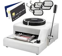 Grabadora de números de tarjetas de PVC de 72 caracteres, grabadora de códigos para placas de identificación, impresora de códigos de estampado manual, con 30 placas de identificación de aluminio.
